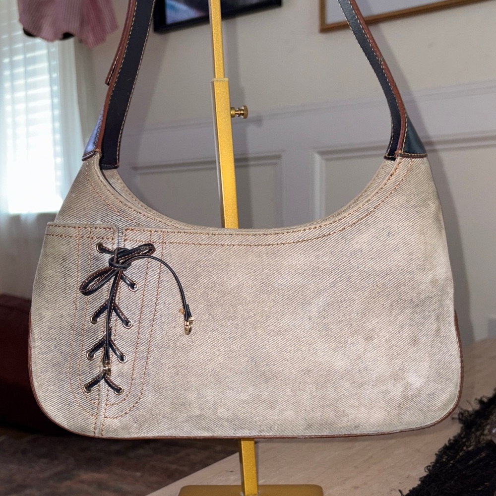 FERRAGAMO lace up vintage hand bag